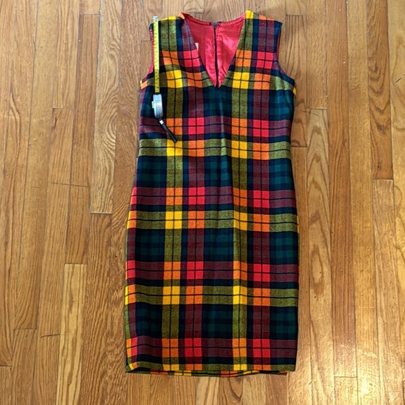 Vintage 1960s Bill Atkinson Glen of Michigan Jr. Retro Style Plaid Lined Dress - Picture 8 of 16
